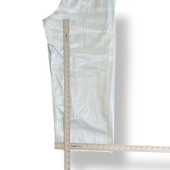 Vintage Barbizon Cuddleskin Pajama Set XL Blue Satin Lace Floral Embroidered‎ - Picture 10 of 16